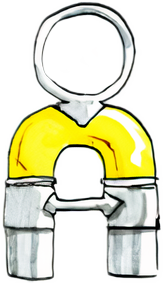 Buchstabe A plastisch gezeichnet