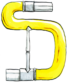 Buchstabe S plastisch gezeichnet